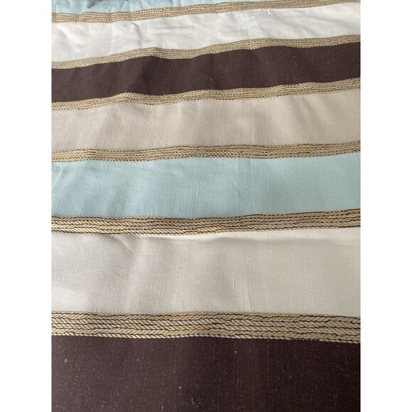 Upholstery Fabric 12 Yards Vertical Stripes Maroon Cream Blue Silky Texture NEW - Picture 14 of 16